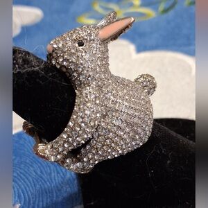 KATE SPADE MAKE MAGIC BUNNY RABBIT PAVE CRYSTAL RING 7